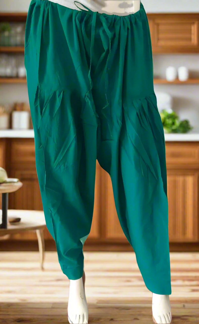 Teal Green Pure Cotton Free Size Salwar Bottom. Pure Durable Cotton | Laces and Frills - Laces and Frills