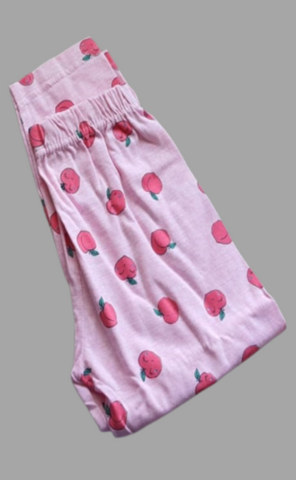 Rani Pink Peachy Girls Printed Night Suit Set . Girls Night Wear | Laces and Frills - Laces and Frills