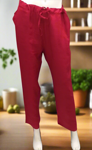 Red Straight Pants. Soft Breathable Fabric | Laces and Frills - Laces and Frills