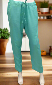 Sea Green Straight Pants. Soft Breathable Fabric | Laces and Frills - Laces and Frills