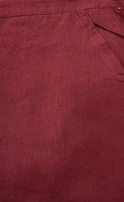 Maroon Straight Pants . Pure Cotton Fabric | Laces and Frills - Laces and Frills
