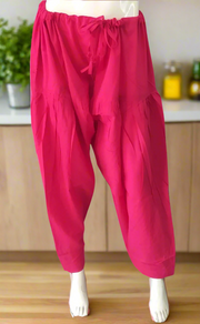 Rani Pink Pure Cotton Free Size Salwar Bottom. Pure Durable Cotton | Laces and Frills - Laces and Frills