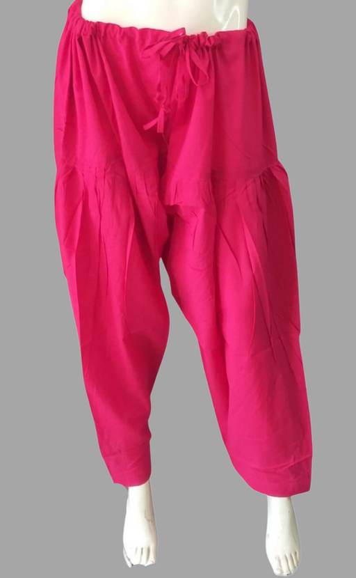 Rani Pink Pure Cotton Free Size Salwar Bottom. Pure Durable Cotton | Laces and Frills - Laces and Frills