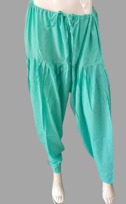 Sea Green Pure Cotton Free Size Salwar Bottom. Pure Durable Cotton | Laces and Frills - Laces and Frills