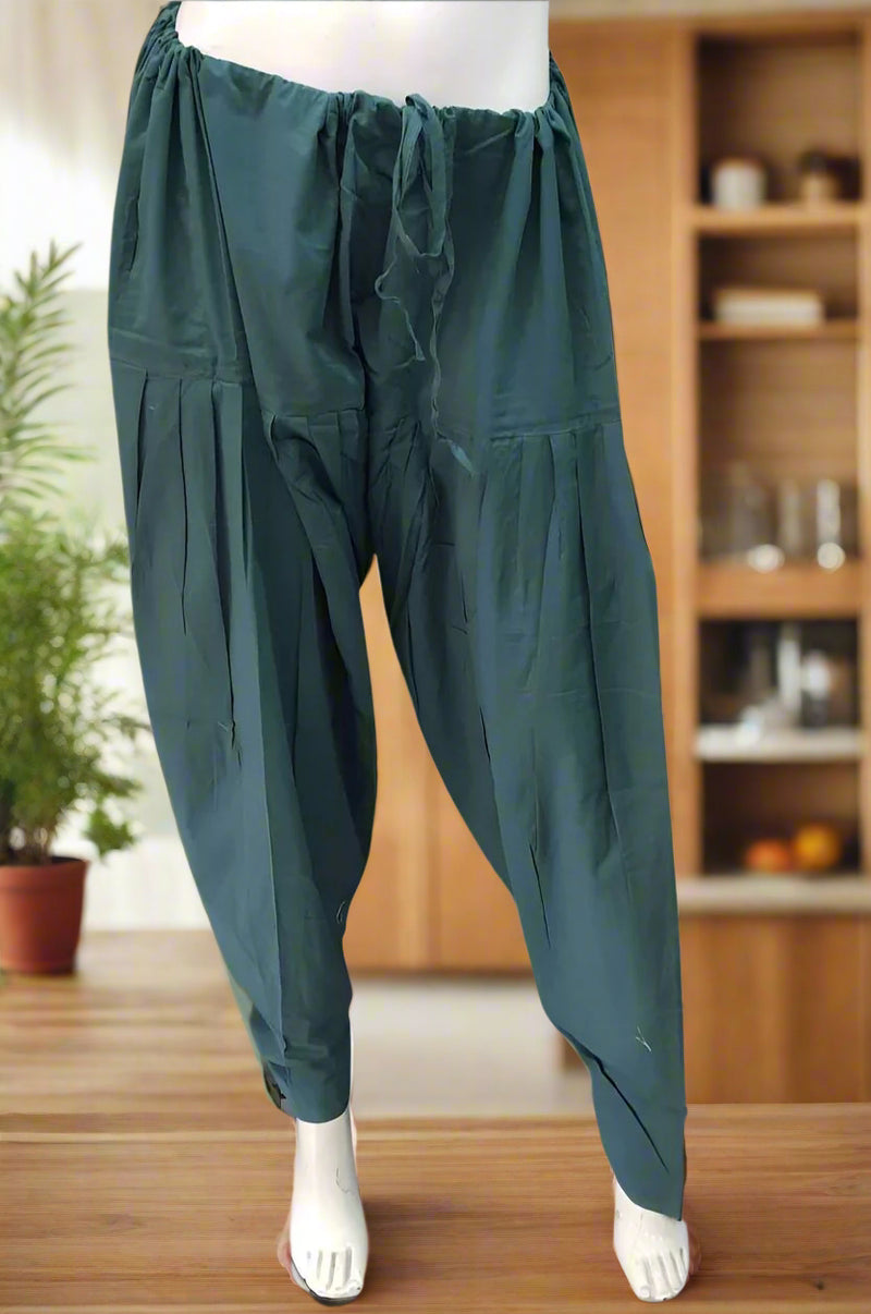 Pine Green Pure Cotton Free Size Salwar Bottom . Pure Durable Cotton | Laces and Frills - Laces and Frills