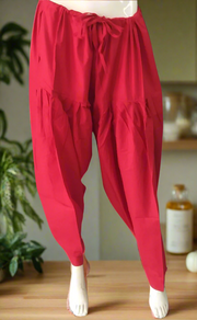 Red Pure Cotton Free Size Salwar Bottom. Pure Durable Cotton | Laces and Frills - Laces and Frills
