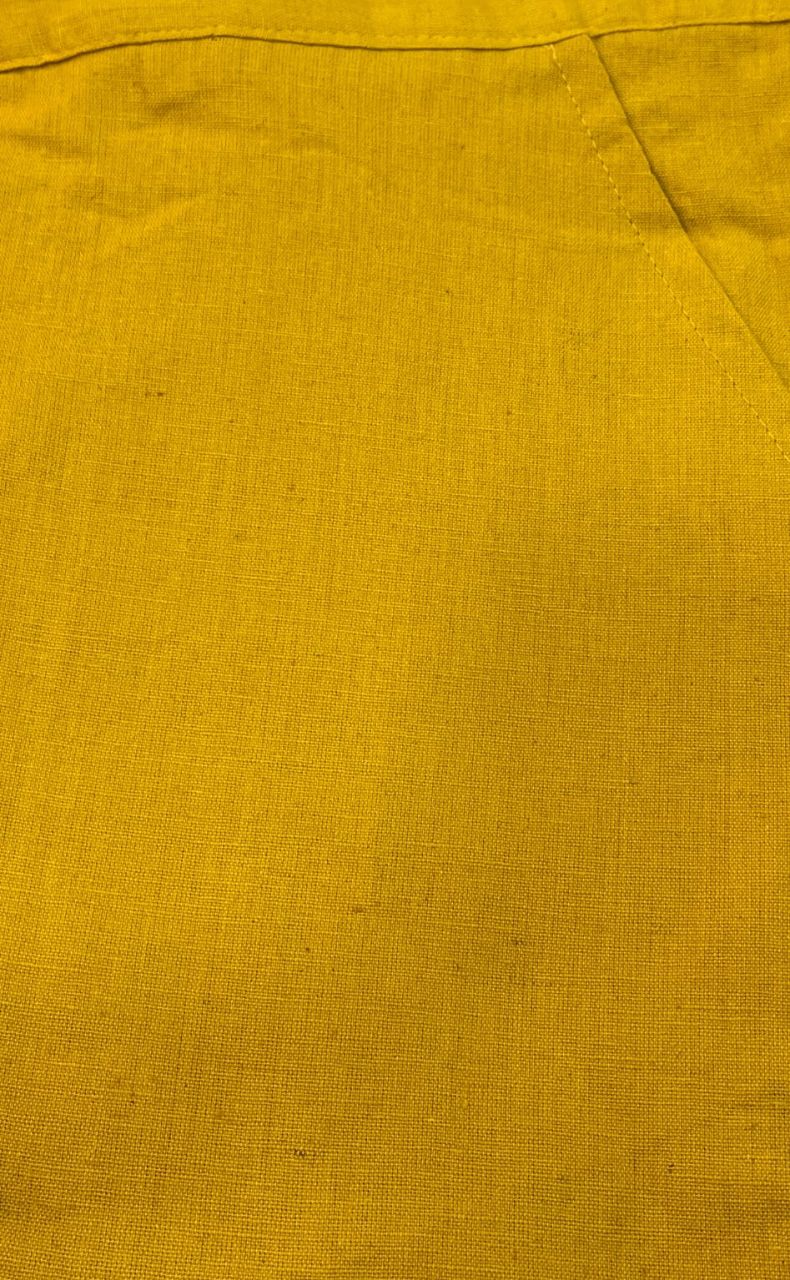 Yellow Straight Pants . Pure Cotton Fabric | Laces and Frills - Laces and Frills
