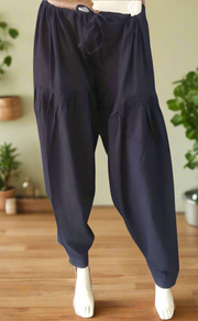 Navy Blue Pure Cotton Free Size Salwar Bottom. Pure Durable Cotton | Laces and Frills - Laces and Frills