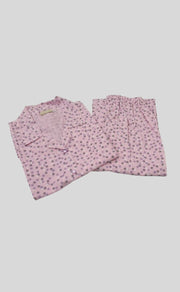 Baby Pink Flora Cotton XL Night Suit | Pure Cotton | Laces and Frills - Laces and Frills