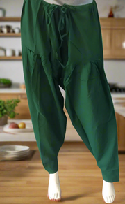 Bottle Green Pure Cotton Free Size Salwar Bottom. Pure Durable Cotton | Laces and Frills - Laces and Frills
