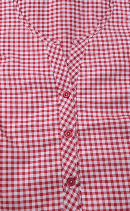 Red/White Checks Soft Cotton Feeding Nighty . Soft Breathable Fabric | Laces and Frills - Laces and Frills