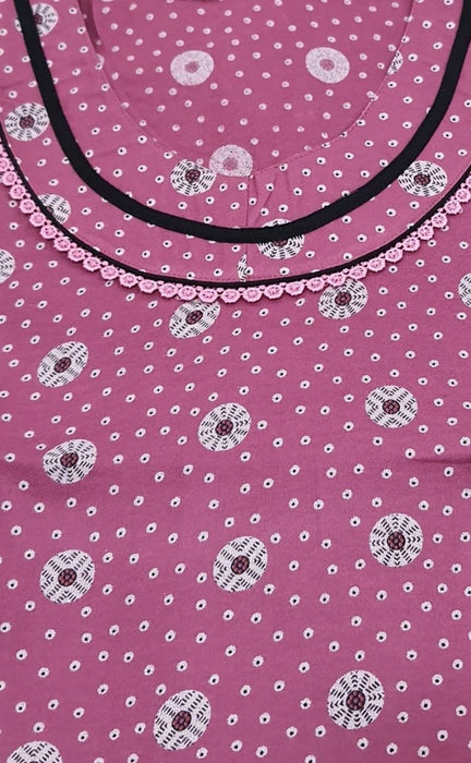 Pink Dots Spun Extra Large Nighty. Flowy Spun Fabric | Laces and Frills - Laces and Frills