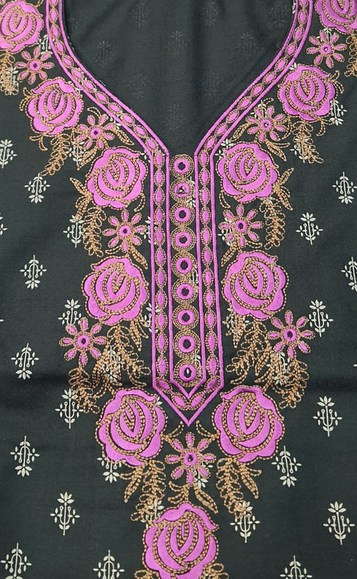 Bottle Green Embroidery XXL Spun Nighty. Flowy Spun Fabric | Laces and Frills - Laces and Frills