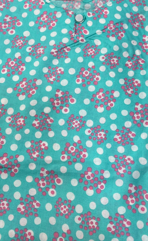 Sea Green Dots Rayon Extra Large Nighty . Flowy Rayon Fabric | Laces and Frills - Laces and Frills