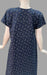 Indigo Blue Embroidery Spun Slim Fit Nighty. Spun Breathable Fabric  | Laces and Frills - Laces and Frills