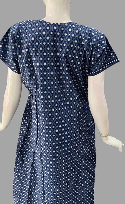 Blue Dots Pure Cotton XXL Nighty .Pure Durable Cotton | Laces and Frills - Laces and Frills