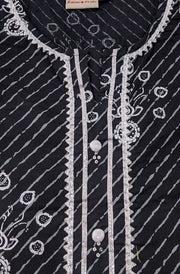 Black Bouquet Motif Kurti - Laces and Frills