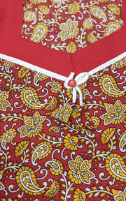 Red Wild Garden Pure Cotton Kaftan - Laces and Frills