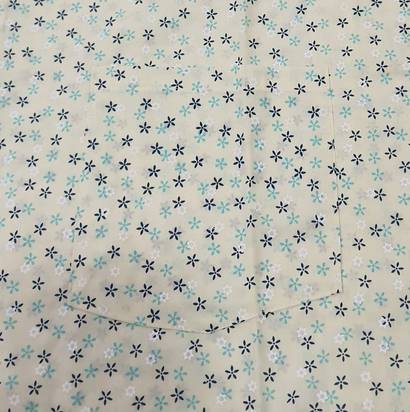 Light Yellow Flora Cotton XL Night Suit - Laces and Frills