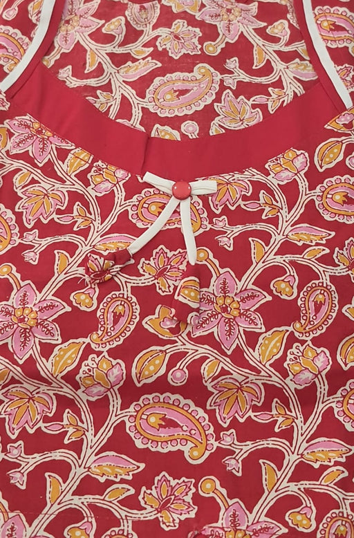 Red Garden Pure Cotton Kaftan .Pure Durable Cotton | Laces and Frills - Laces and Frills