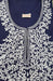 Navy Blue/White Embroidery Soft 3XL Nighty . Soft Breathable Fabric | Laces and Frills - Laces and Frills