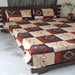 Maroon Geometric Double Bedsheet with Pillow Covers/90" x 108" - Laces and Frills