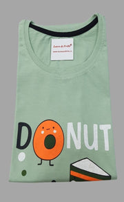 Green Donut Women's Cotton Printed Shorts Set | Pure Cotton Hosiery | Laces and Frills - Laces and Frills